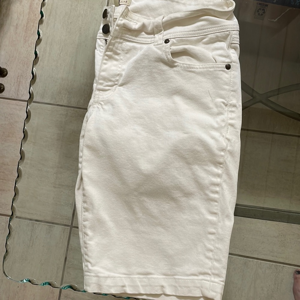 CAbi white denim shorts